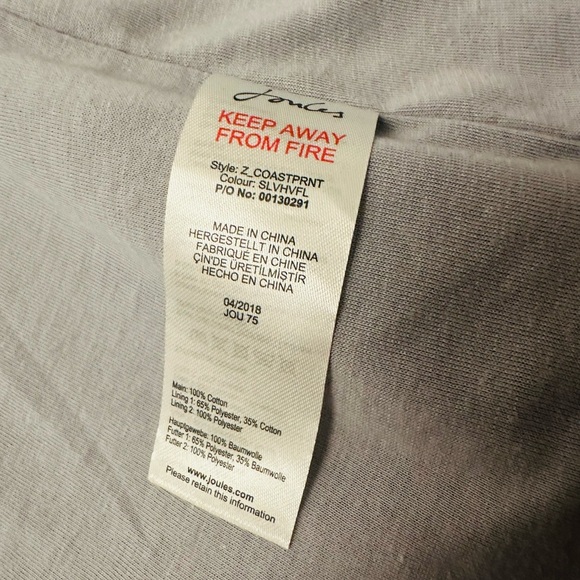 Joules Rightas Rain Gray Floral Rain Jacket NWOT Women’s US8 UK12 - Picture 3 of 11